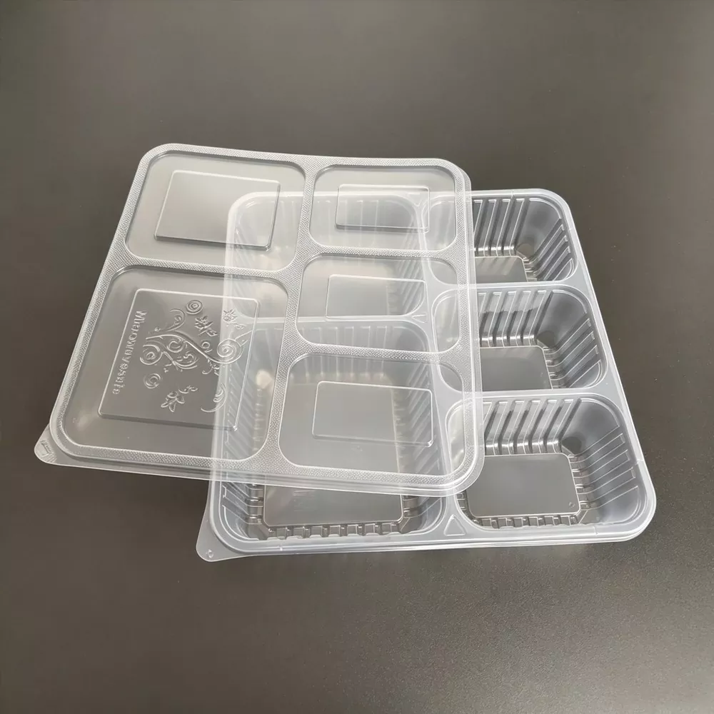 Plastikowe pudełko na lunch wielokrotnego użytku z przegródkami